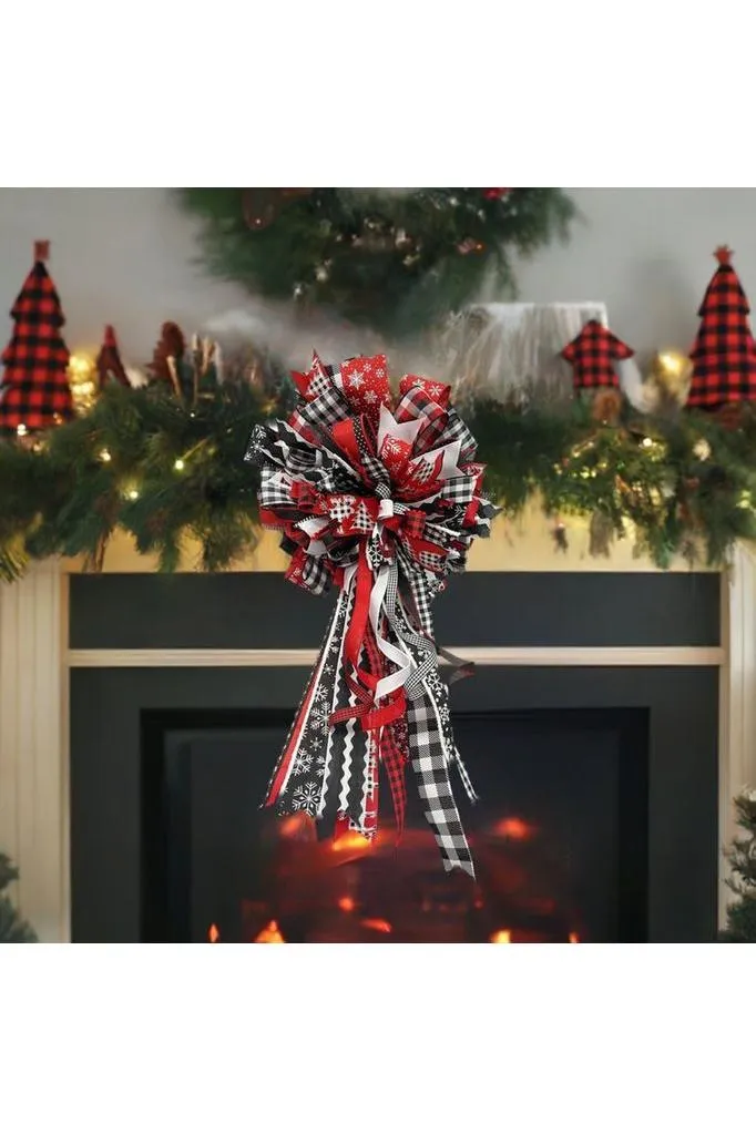 1.5" Check with Poms Ribbon: Red (10 Yards)