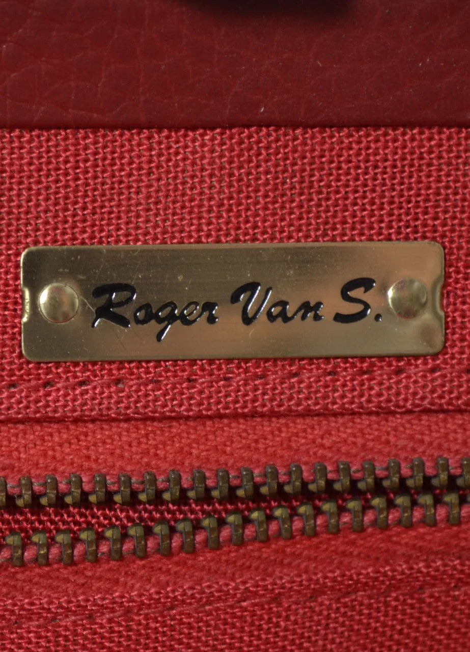 1960's Red Leather Roger Van S Vintage Handbag Purse