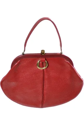 1960's Red Leather Roger Van S Vintage Handbag Purse