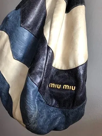 2000s miu miu WAVE MULTI COLOUR DIAMOND SHOULDER Hobo BAG