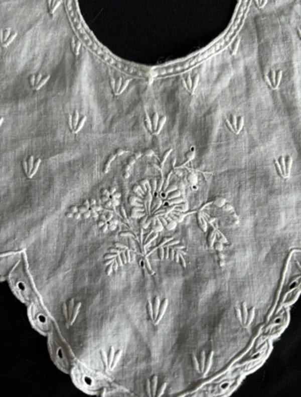 Antique Embroidered Baby Bib