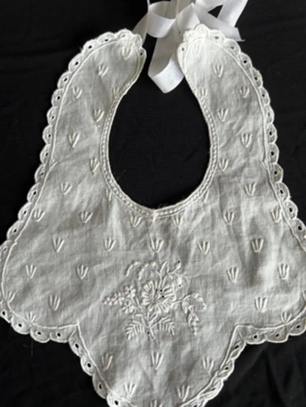 Antique Embroidered Baby Bib