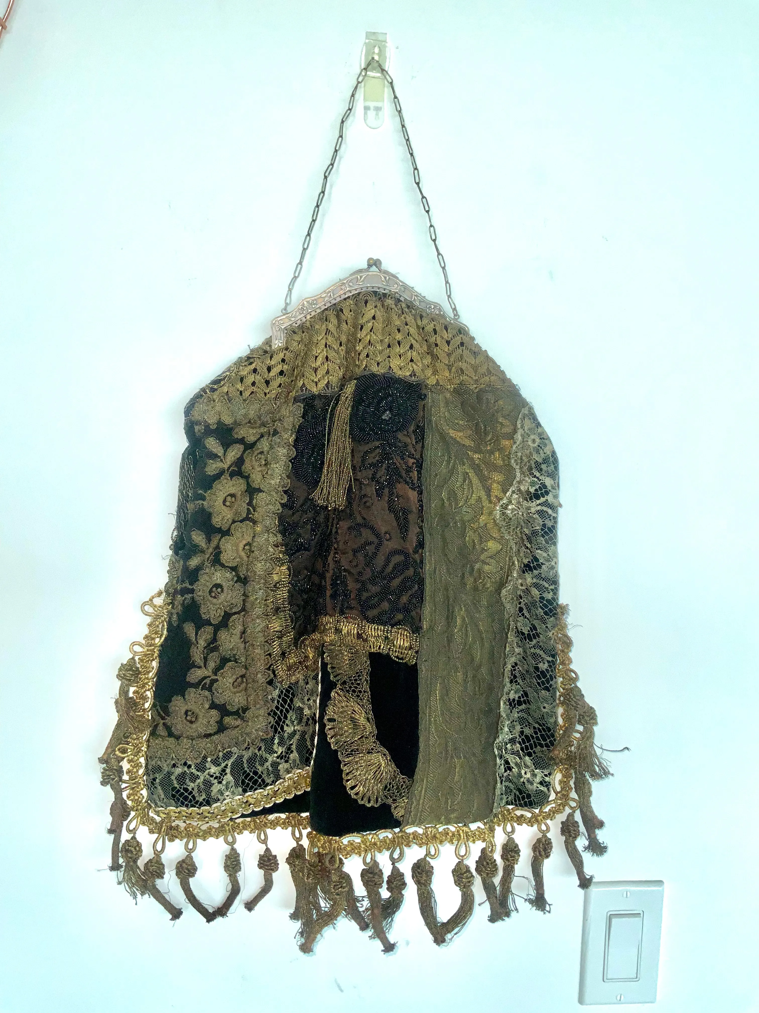 Antique Handbag - Victorian Fabric/Frame