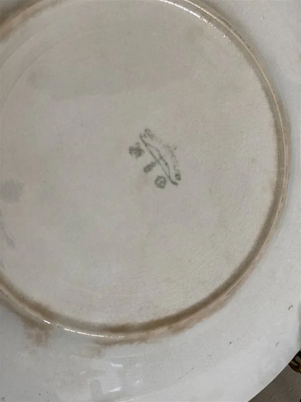 Antique Plate, Green and Gold Detail, St. Bernard