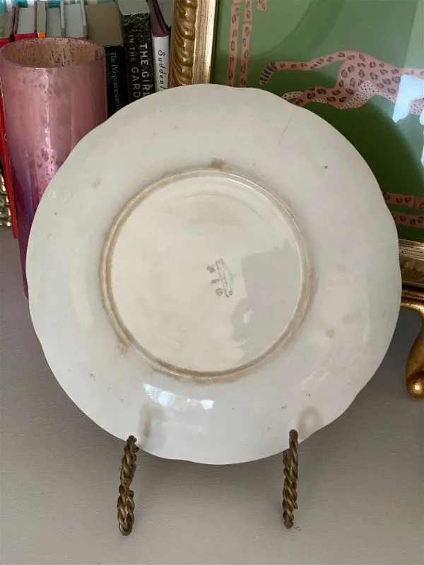 Antique Plate, Green and Gold Detail, St. Bernard