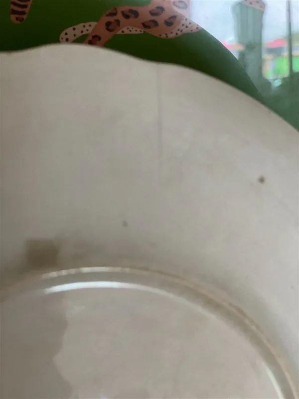 Antique Plate, Green and Gold Detail, St. Bernard