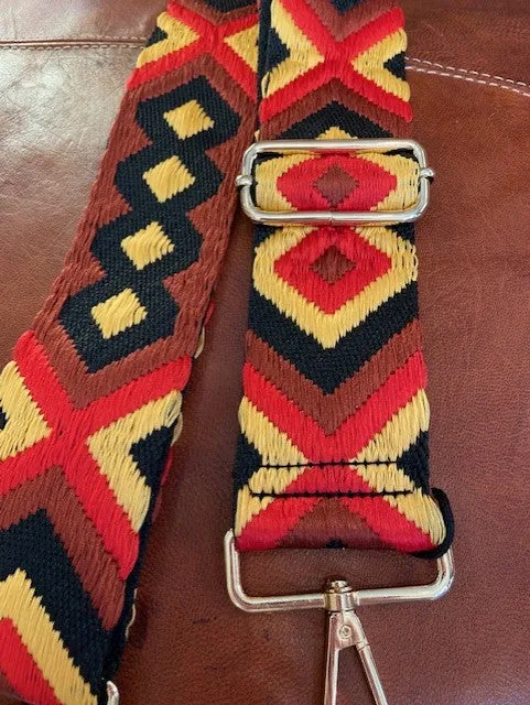 Aztec Print Wide Bag Strap