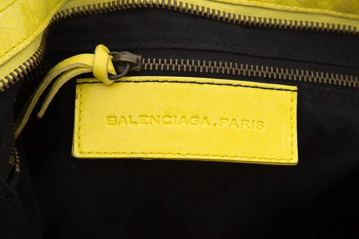 Balenciaga Yellow City Crossbody Handbag