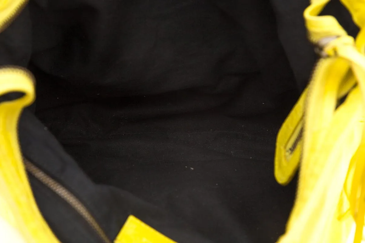 Balenciaga Yellow City Crossbody Handbag