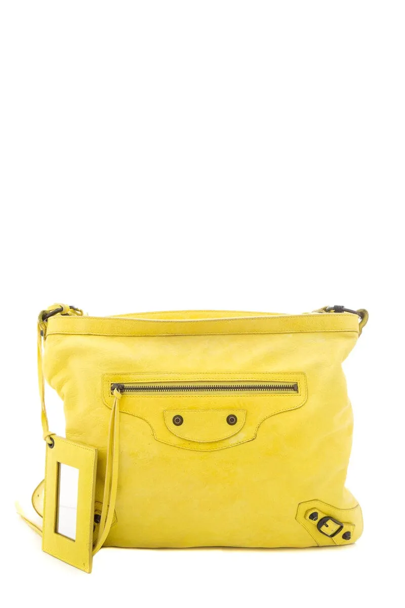 Balenciaga Yellow City Crossbody Handbag