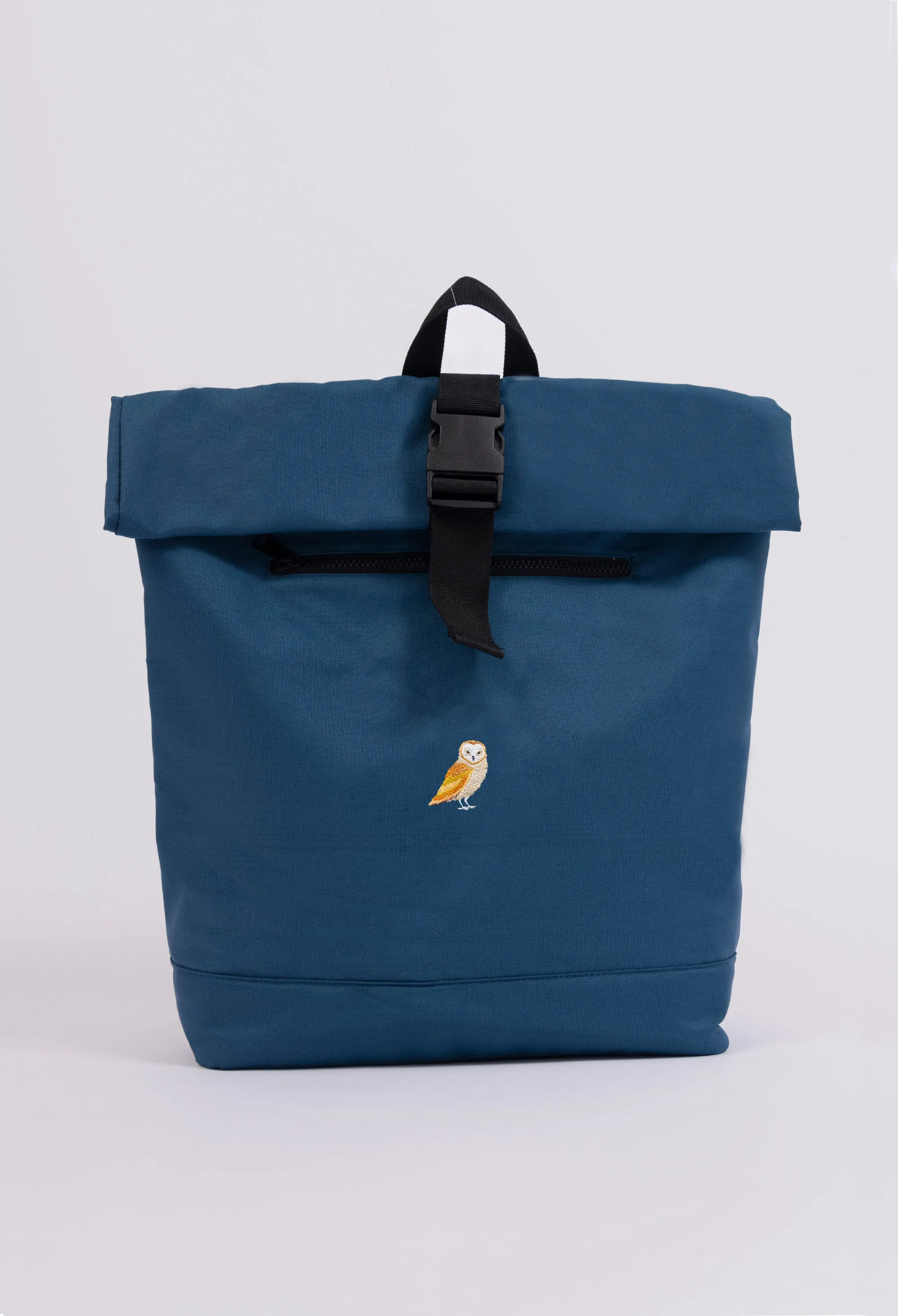 barn owl recycled roll-top backpack