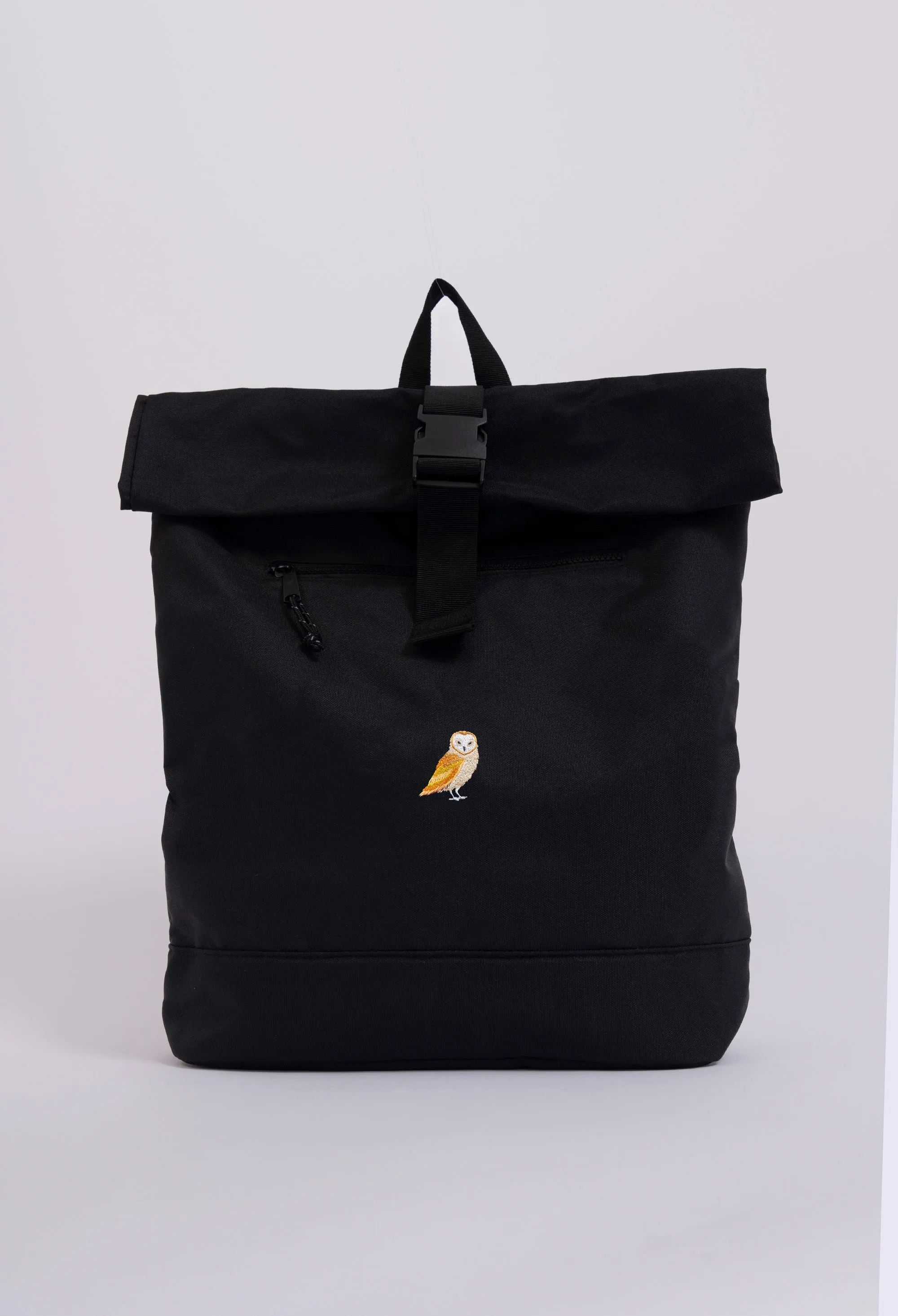 barn owl recycled roll-top backpack