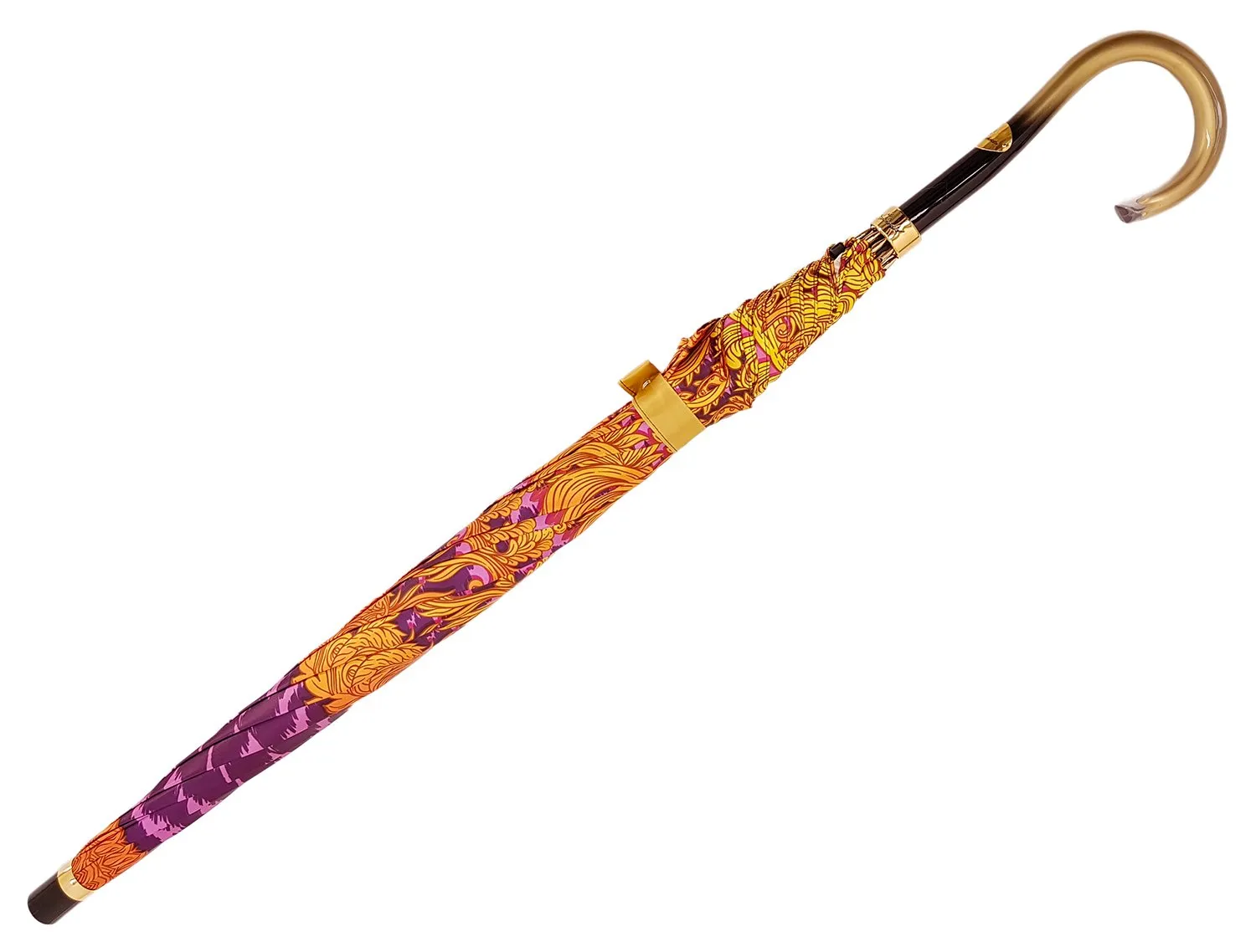Beautifull Umbrella Features a Lilac & Gold Abstract Leopard Design
