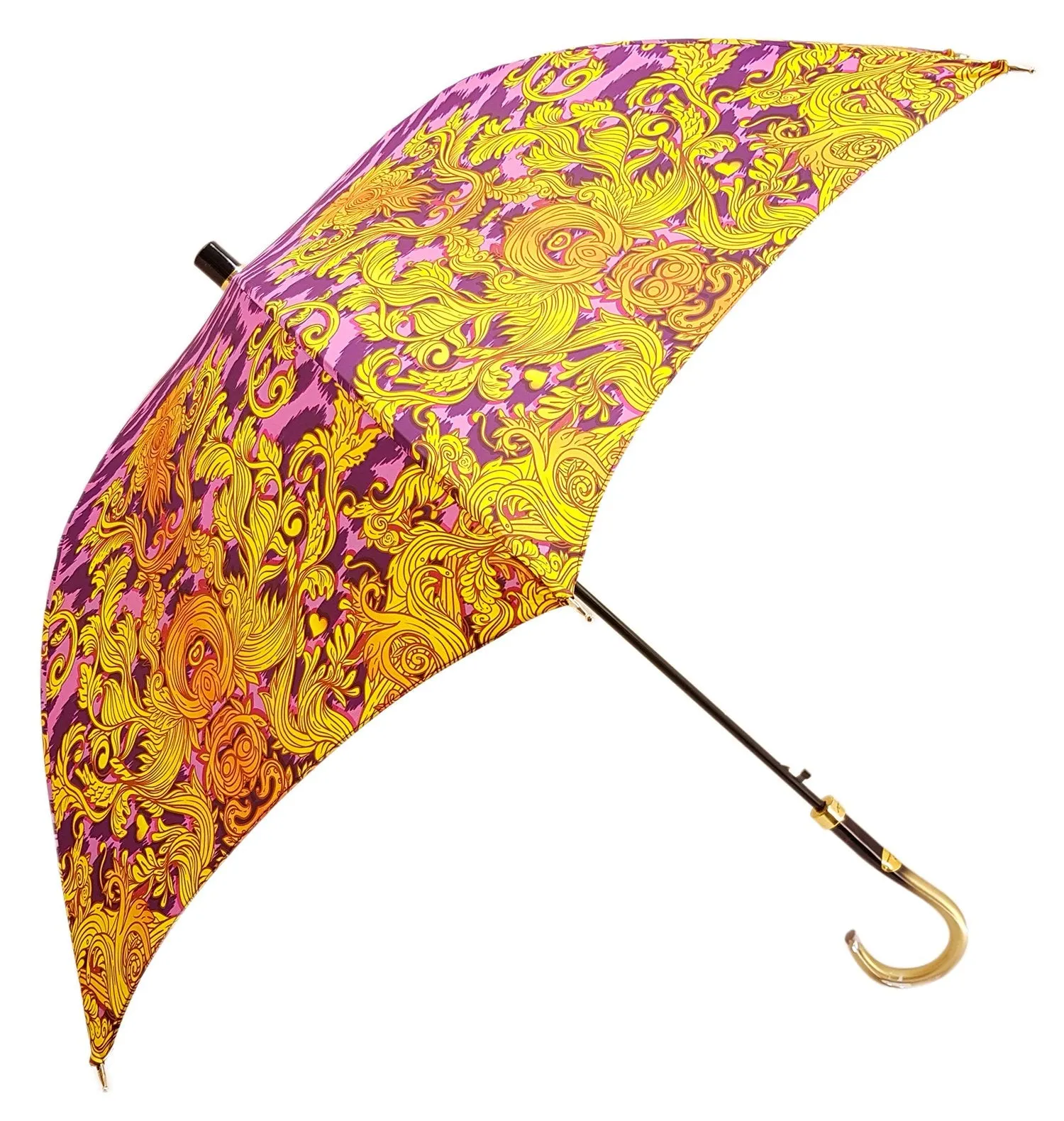 Beautifull Umbrella Features a Lilac & Gold Abstract Leopard Design