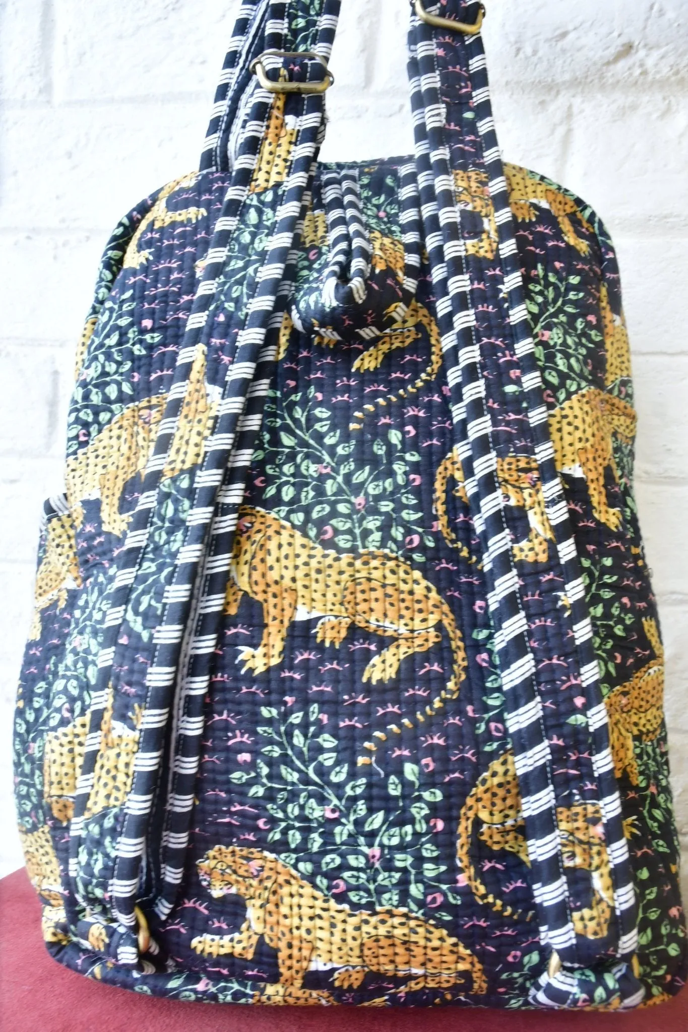 Black Leopard Print Backpack