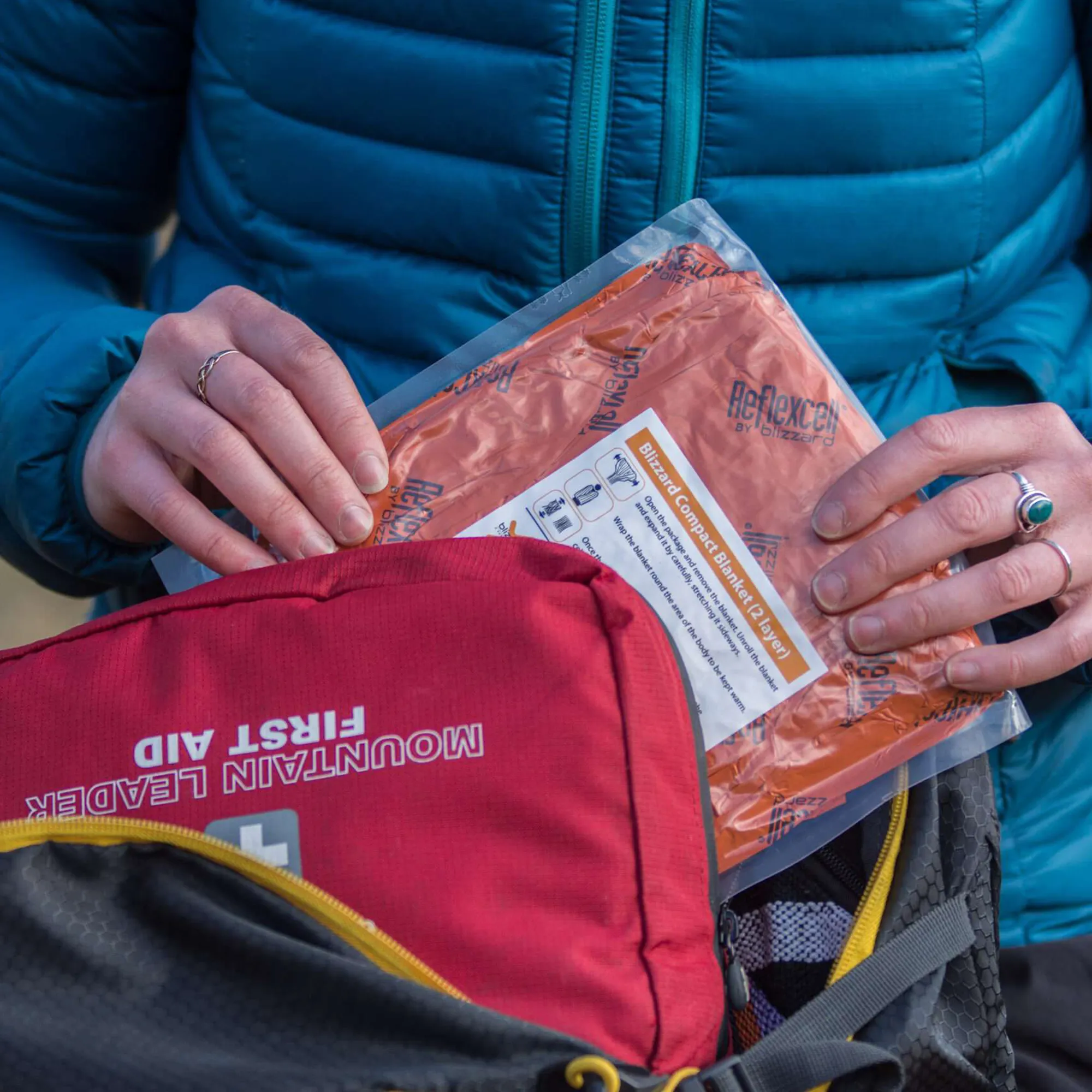 Blizzard 2 Layer Compact Trauma Blanket - Orange