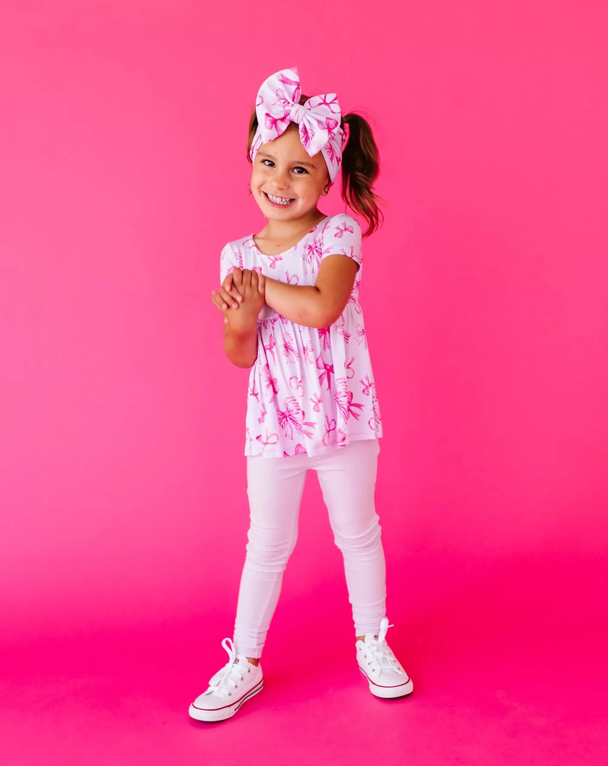 Blushing Bows Short Sleeve Top   Leggings