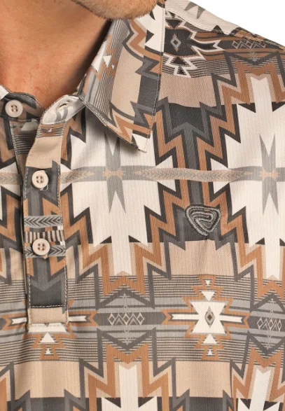 BM51T03973- Rock&Roll Denim Men's Aztec Print Polo