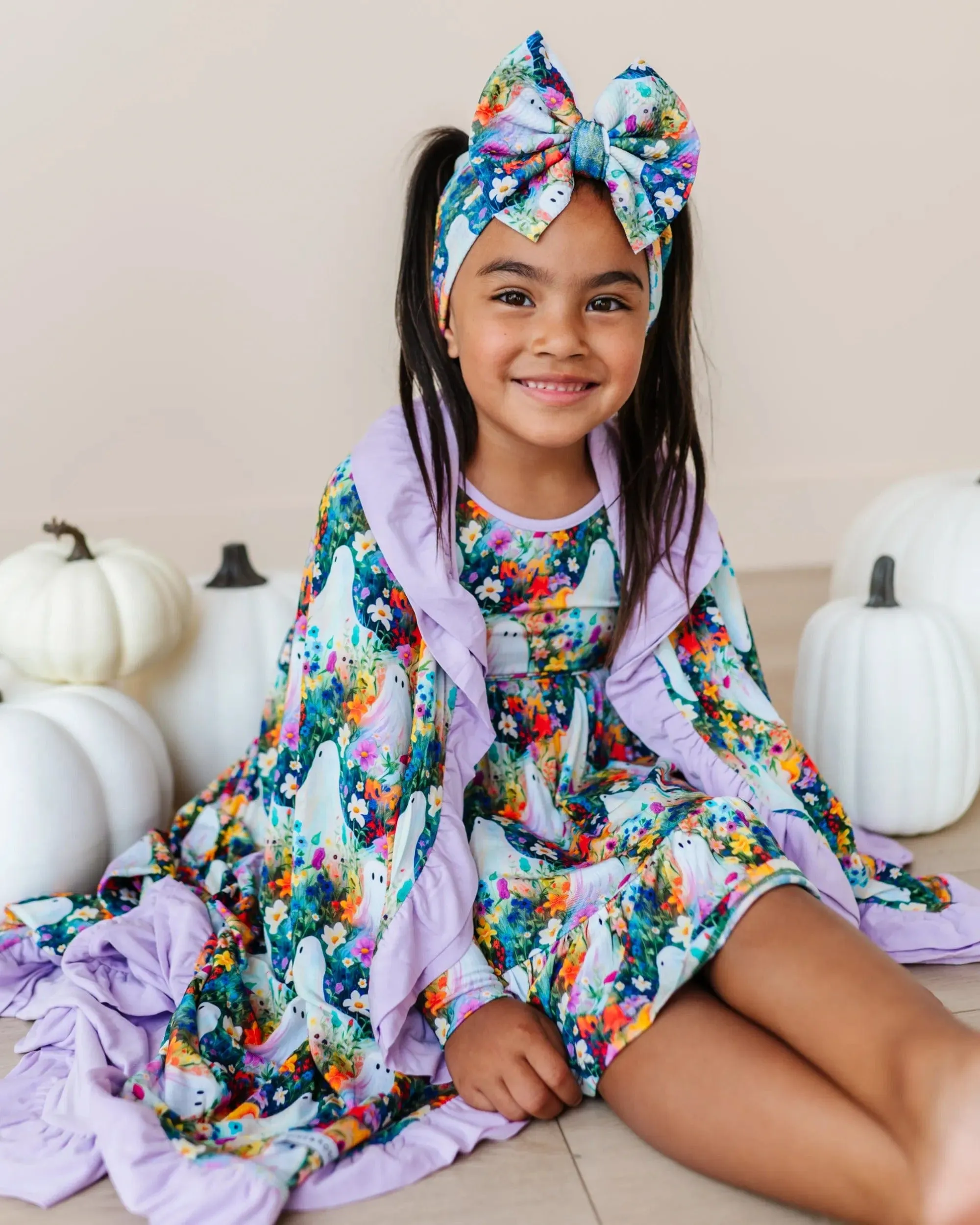 Boo-tiful Blooms Ruffle Bum Bum Blanket