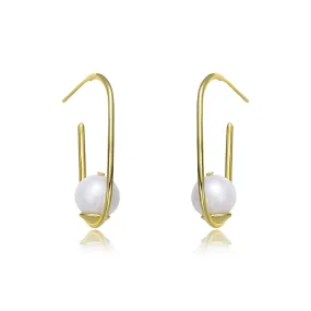 Brigitte Classic Pearl Hoop Earrings