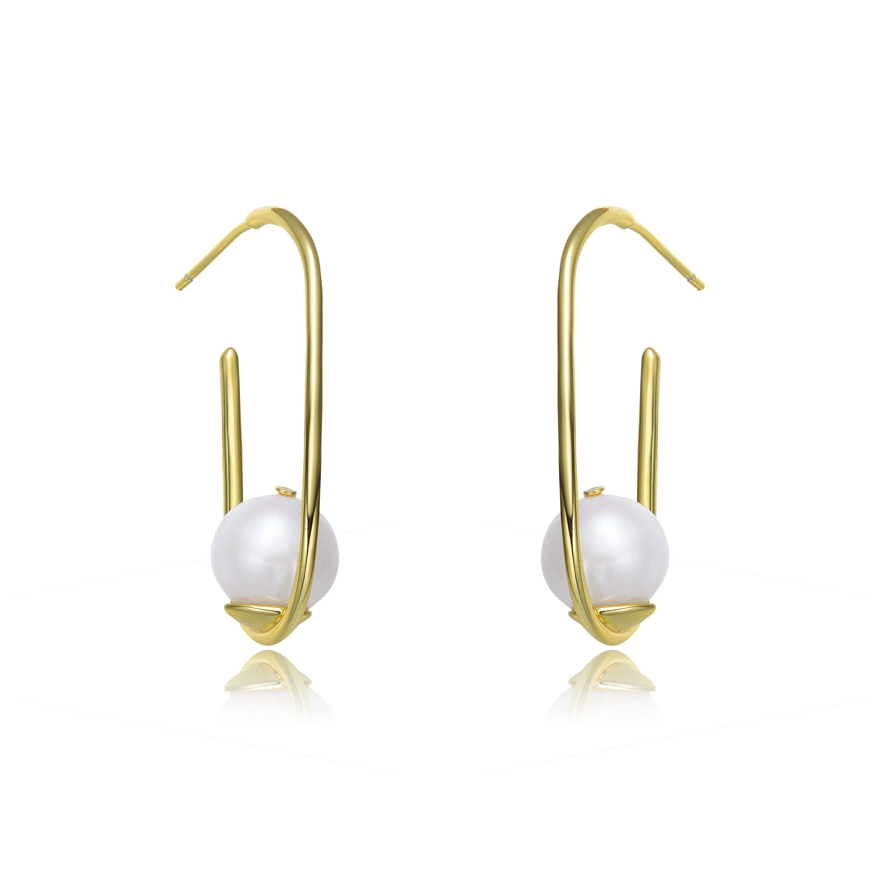 Brigitte Classic Pearl Hoop Earrings