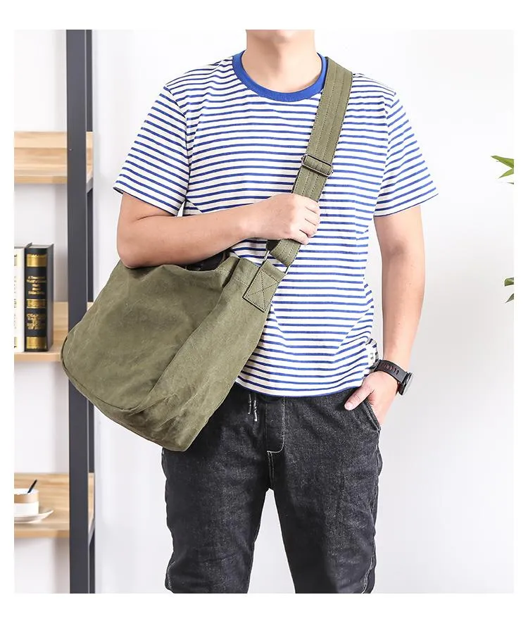 Canvas Mens Womens Large Side Bag Postman Bag Handbag Tote Bag Messenger Bag for Men