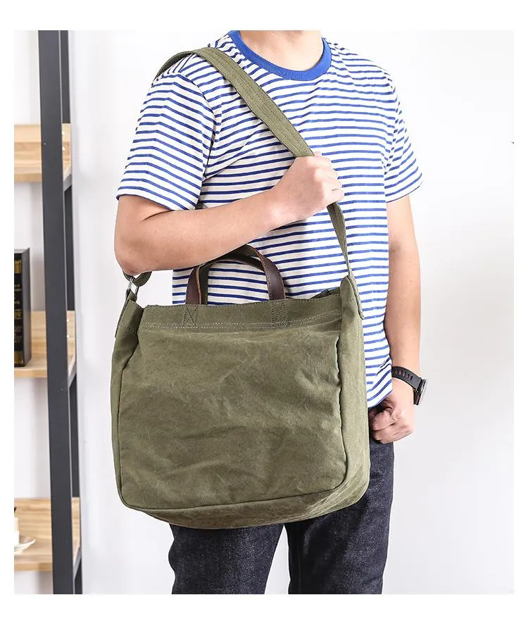 Canvas Mens Womens Large Side Bag Postman Bag Handbag Tote Bag Messenger Bag for Men