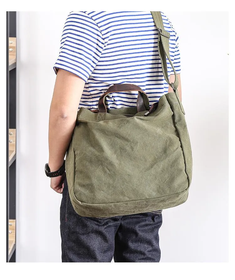 Canvas Mens Womens Large Side Bag Postman Bag Handbag Tote Bag Messenger Bag for Men
