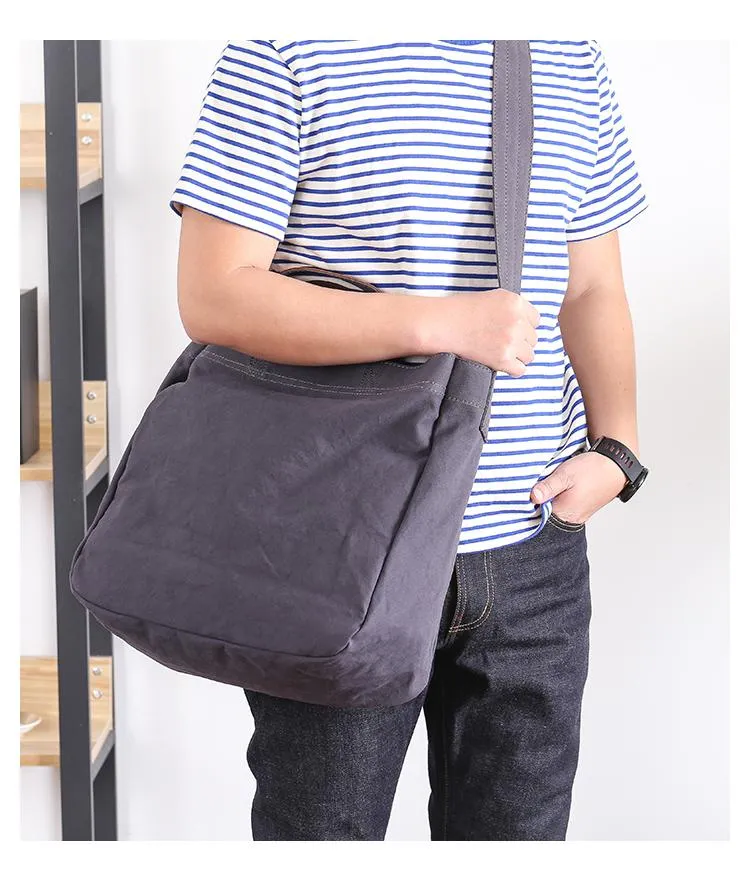 Canvas Mens Womens Large Side Bag Postman Bag Handbag Tote Bag Messenger Bag for Men