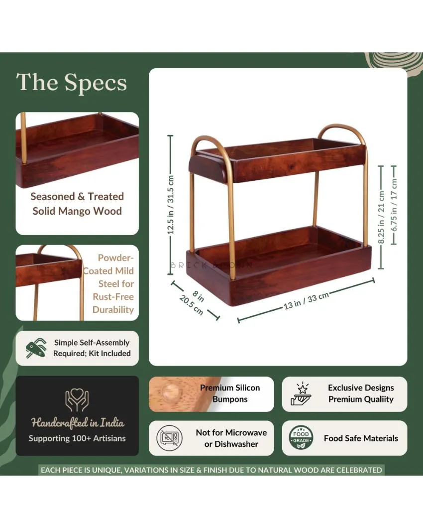 Casaduo Wooden Muti-Purpose Organizer | 13 x 8 x 12.5 inches