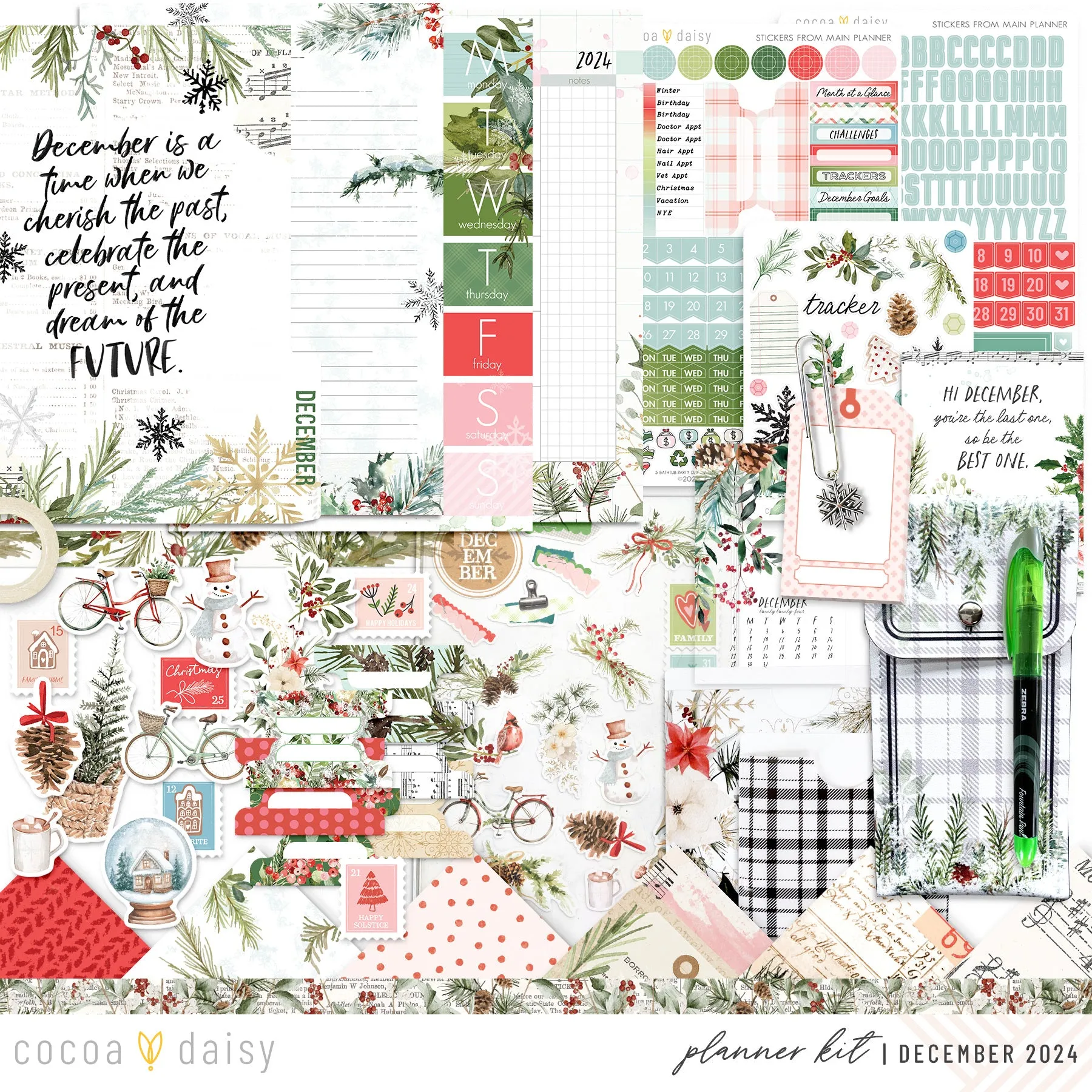 Cedar & Snow Planner Kit - Choose your insert or notebook - December 2024