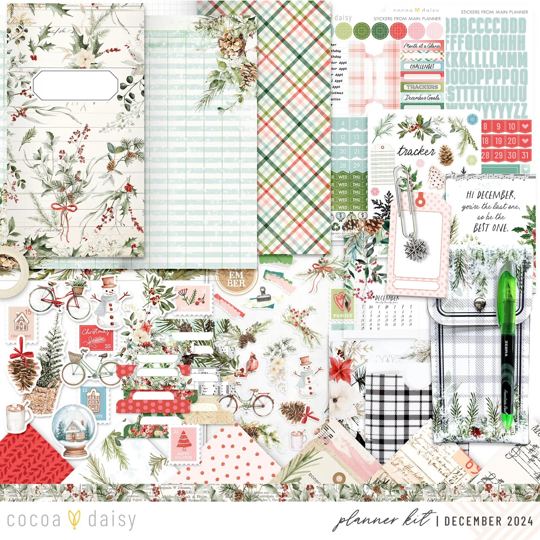 Cedar & Snow Planner Kit - Choose your insert or notebook - December 2024