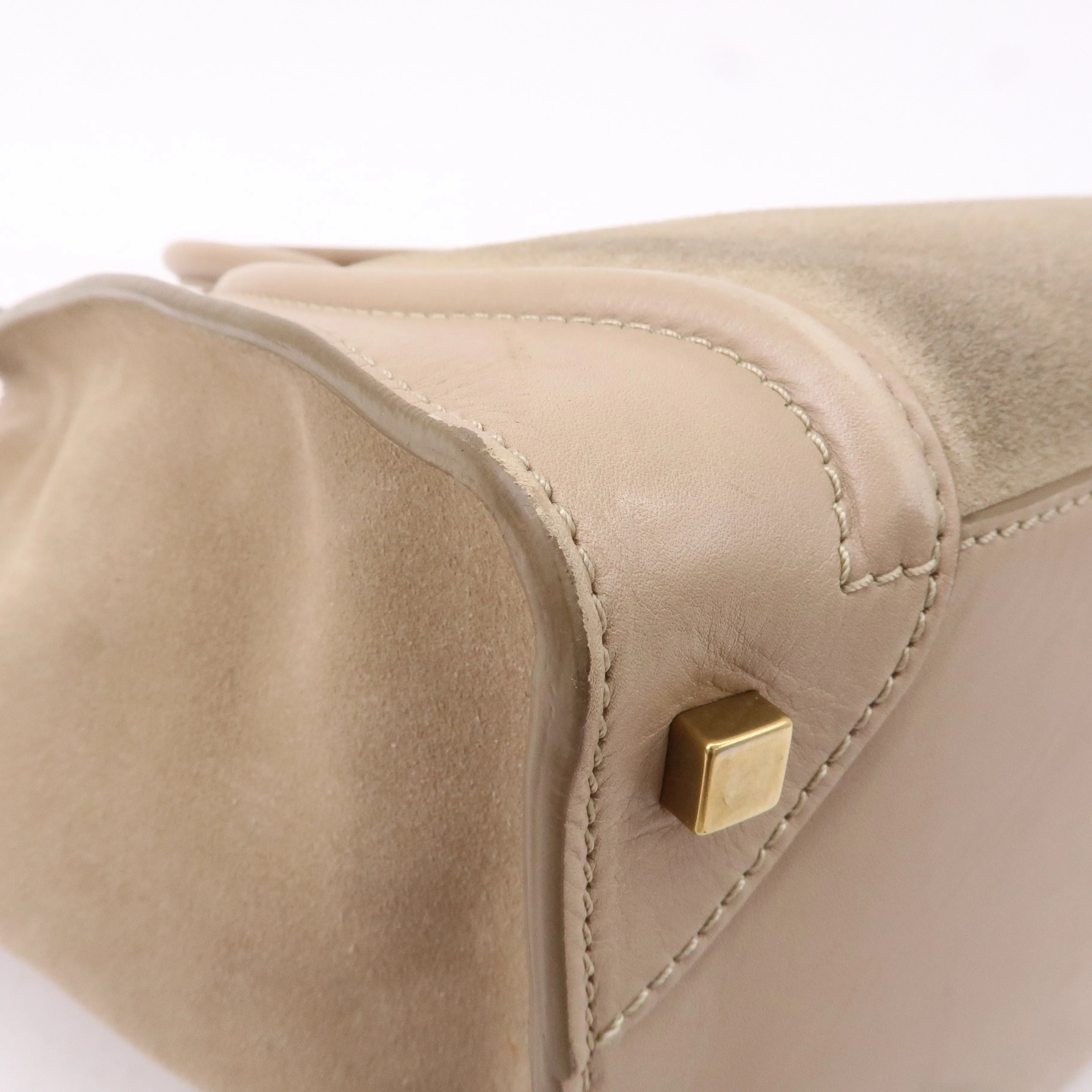 CELINE Luggage Mini Shopper Hand Bag Leather 165213 Beige