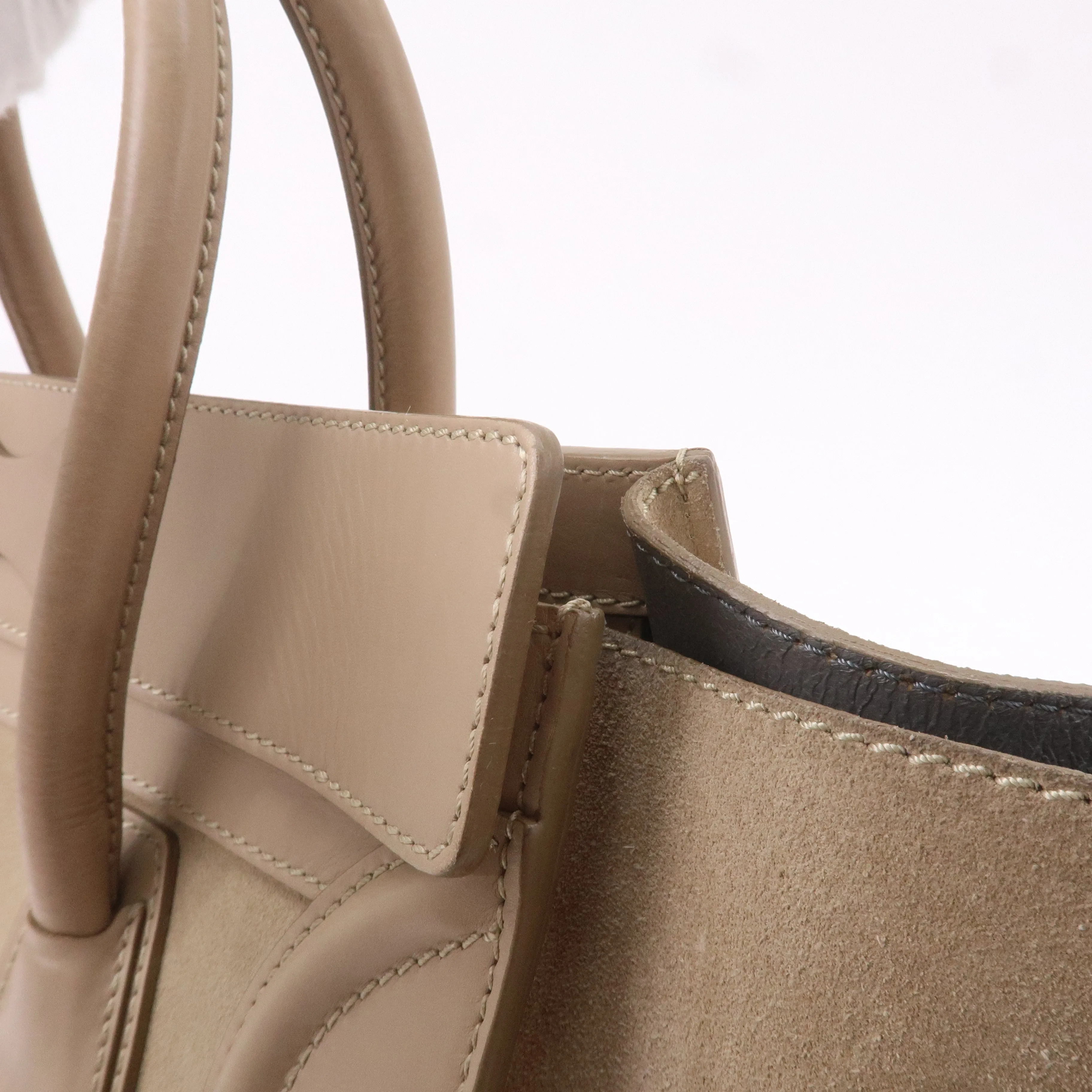 CELINE Luggage Mini Shopper Hand Bag Leather 165213 Beige
