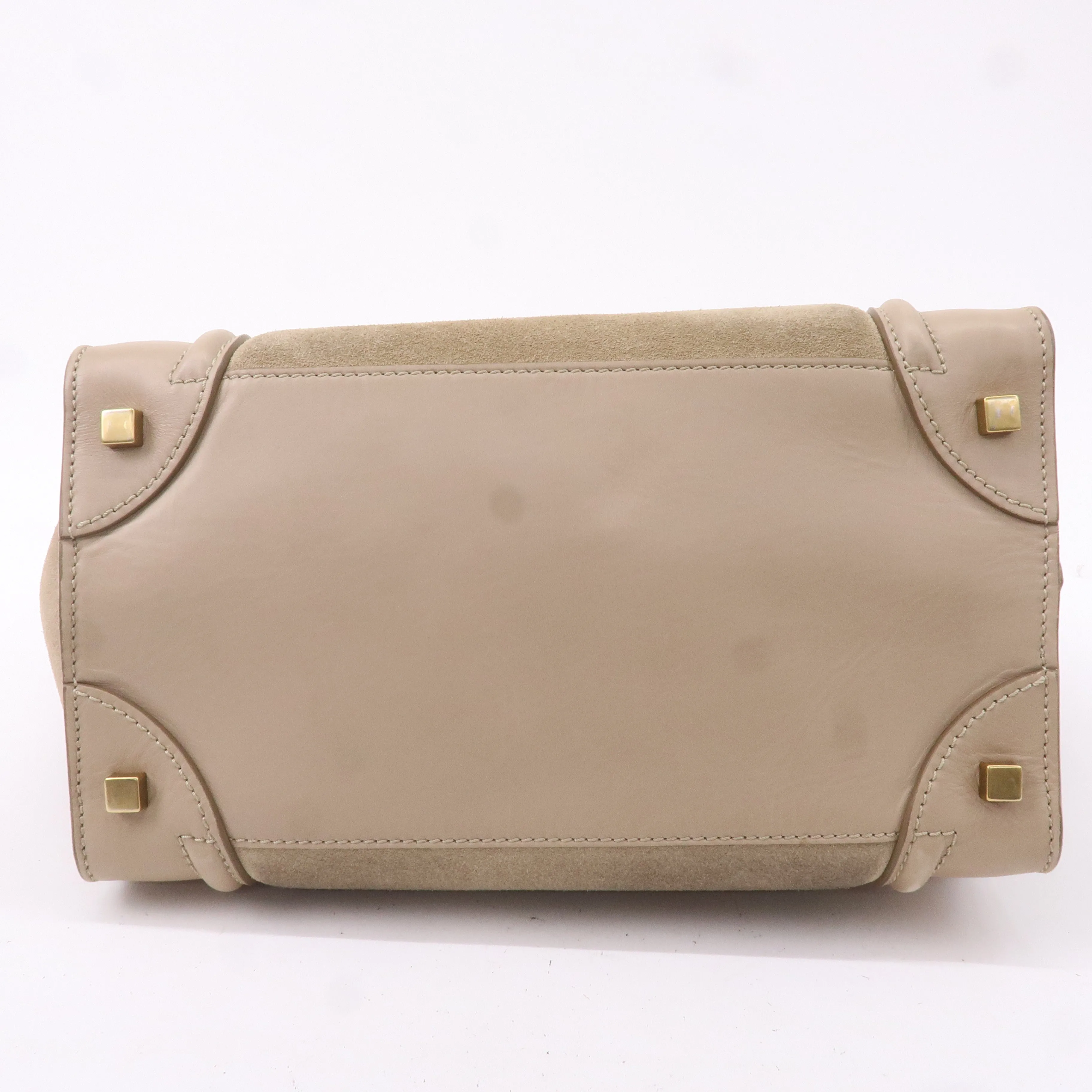 CELINE Luggage Mini Shopper Hand Bag Leather 165213 Beige