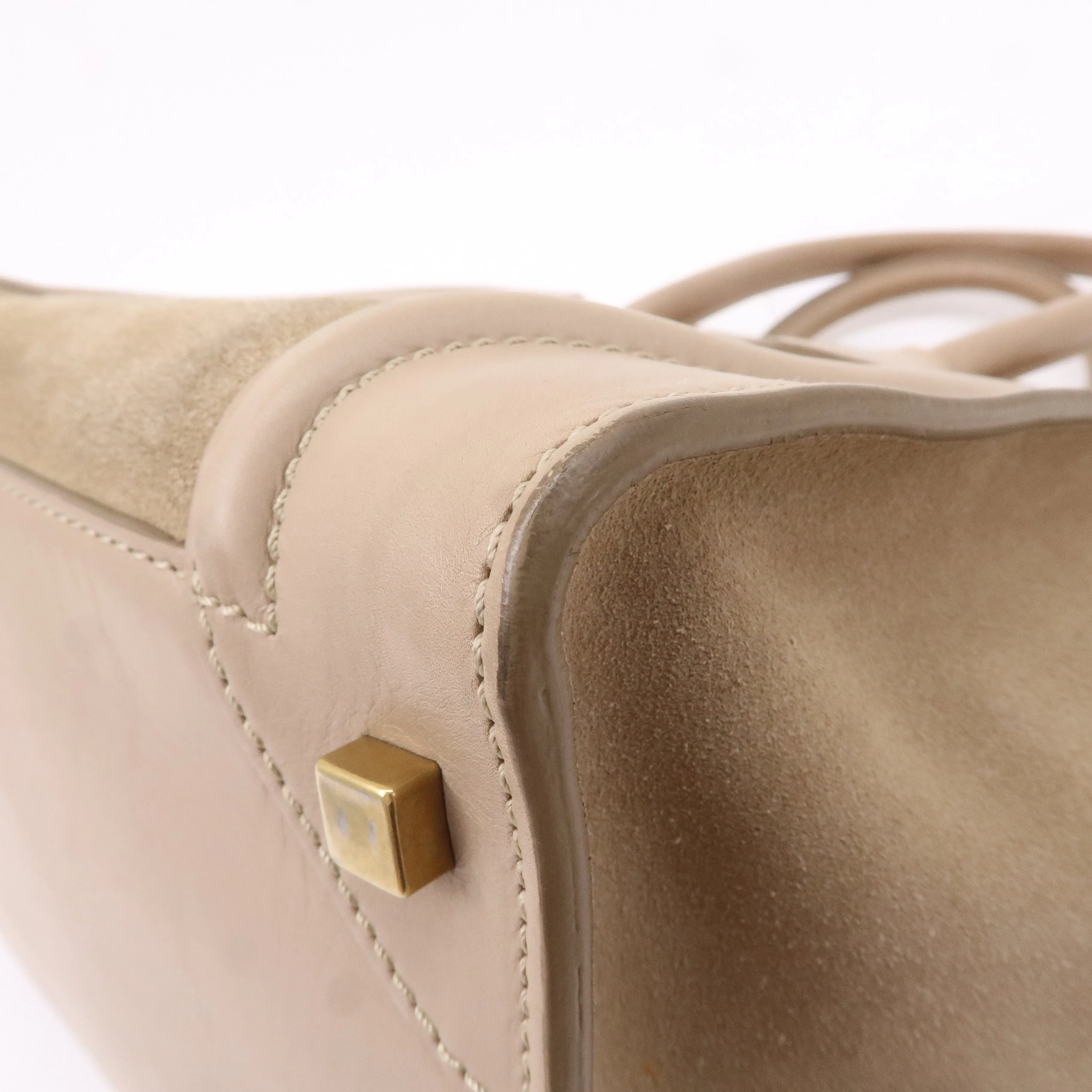 CELINE Luggage Mini Shopper Hand Bag Leather 165213 Beige