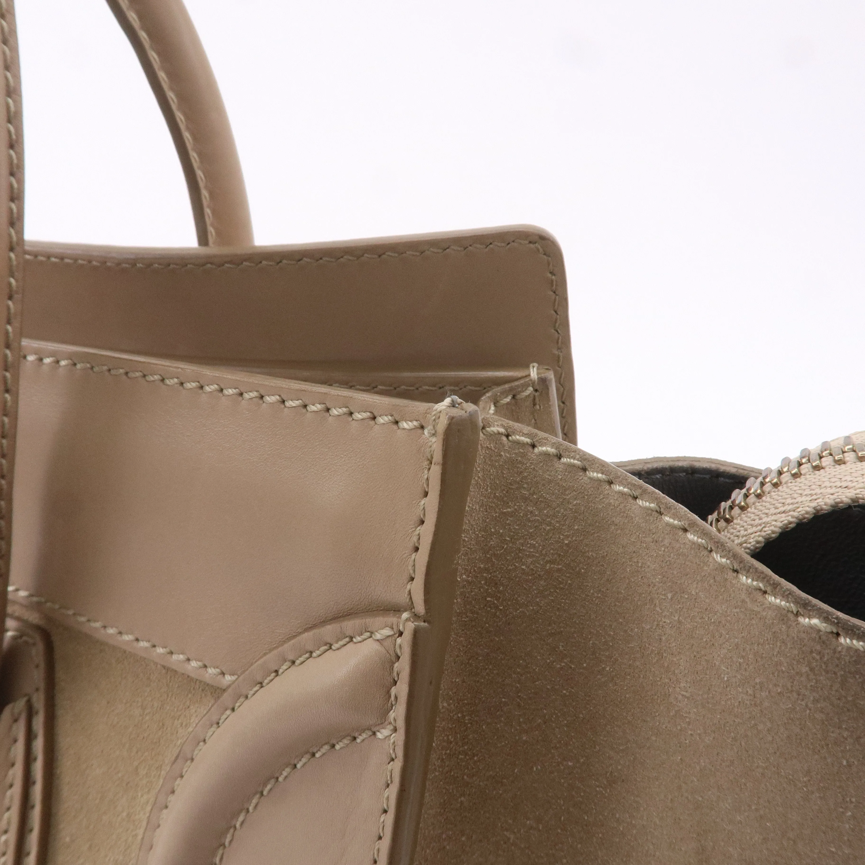 CELINE Luggage Mini Shopper Hand Bag Leather 165213 Beige