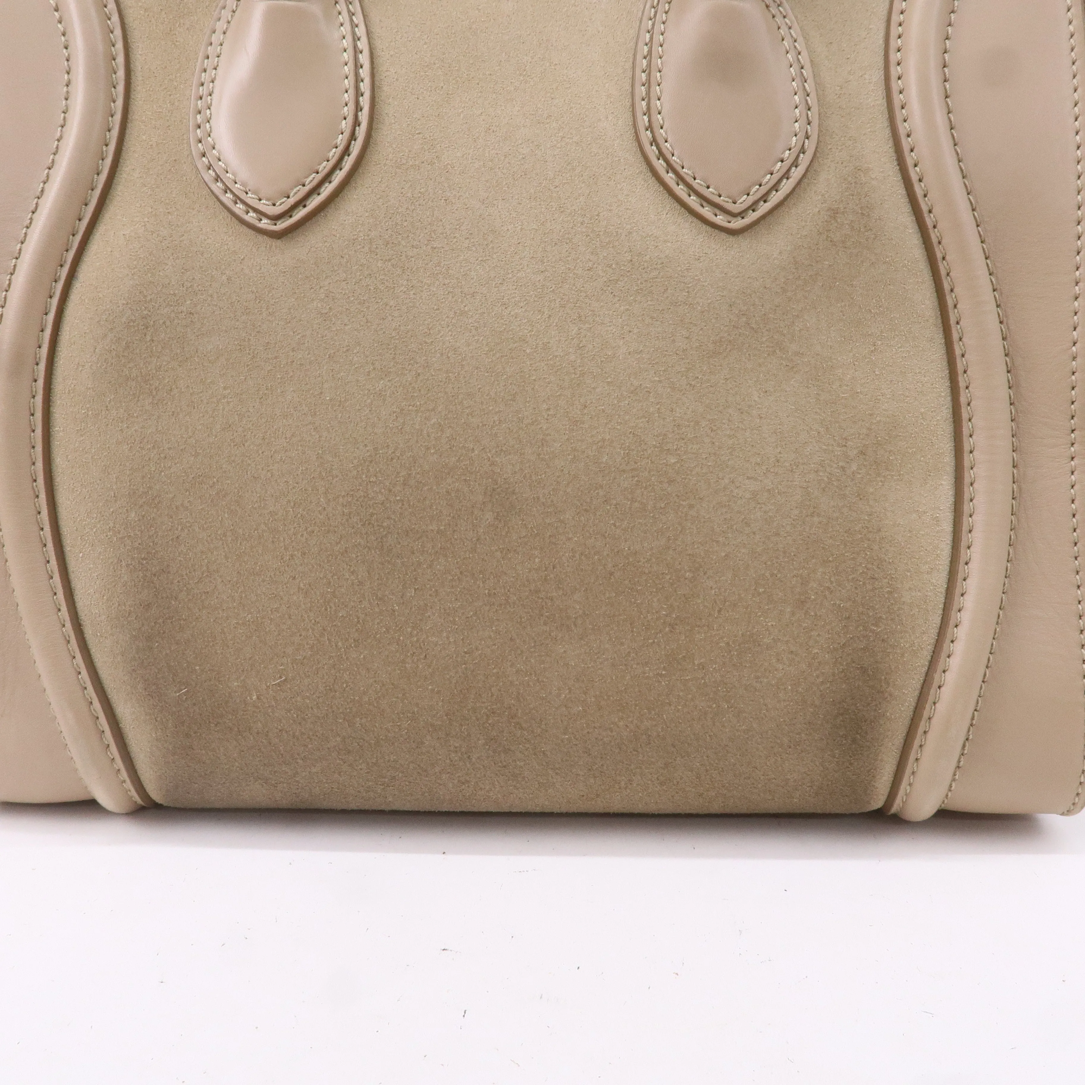 CELINE Luggage Mini Shopper Hand Bag Leather 165213 Beige
