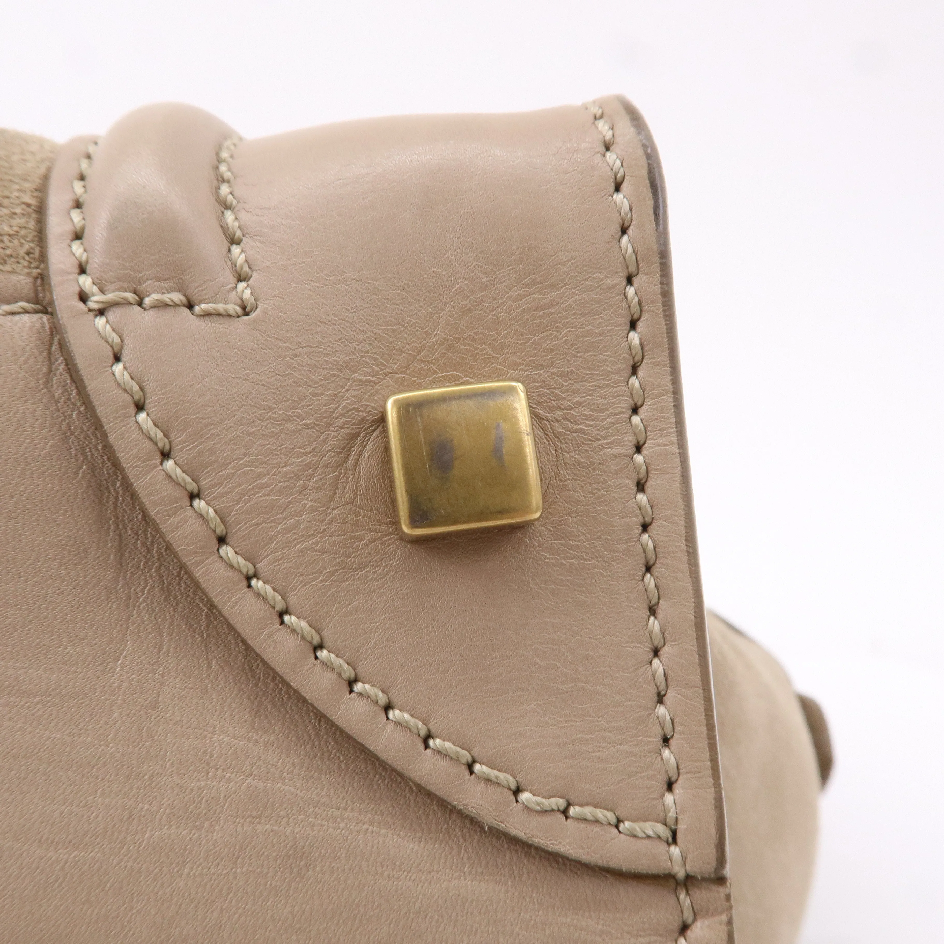 CELINE Luggage Mini Shopper Hand Bag Leather 165213 Beige