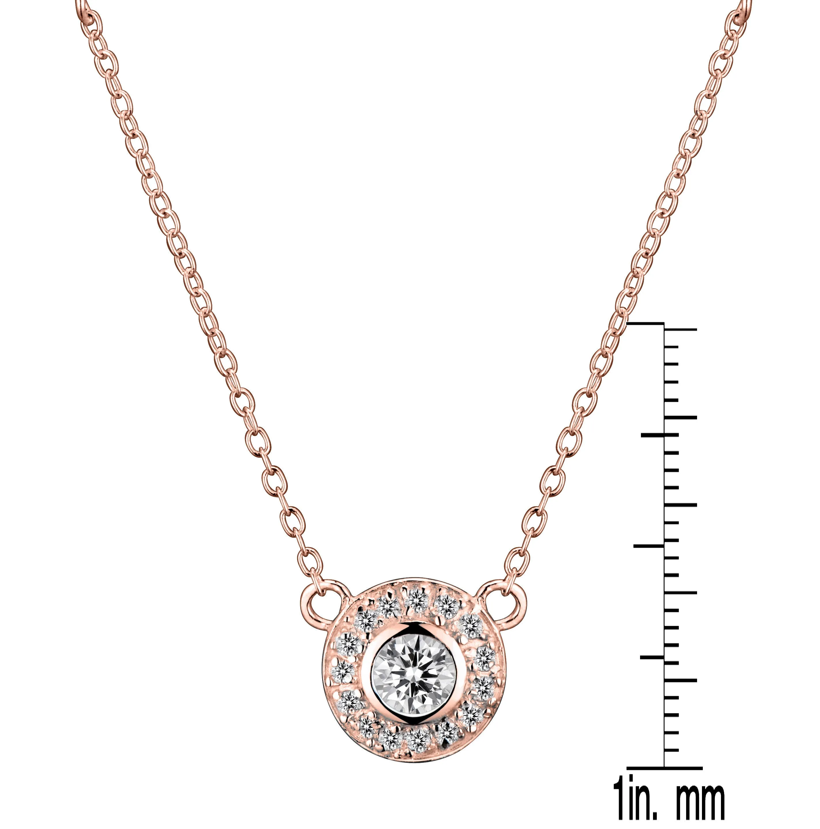Charlotte Rose Plated Round Bezel Set Necklace