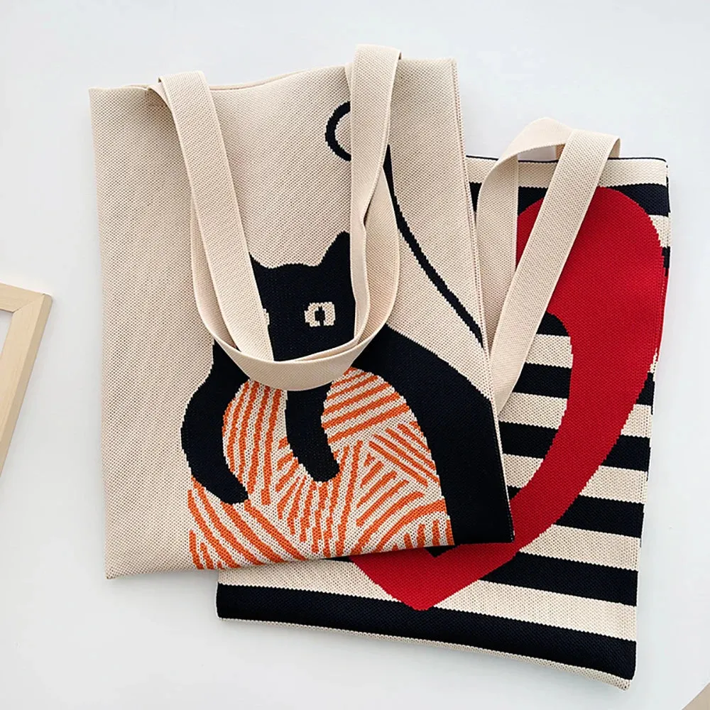 Chic Printed Knit Eco Totes - 32 Styles