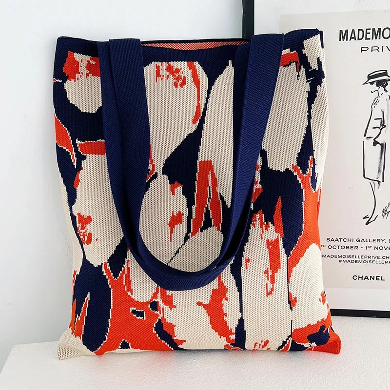 Chic Printed Knit Eco Totes - 32 Styles