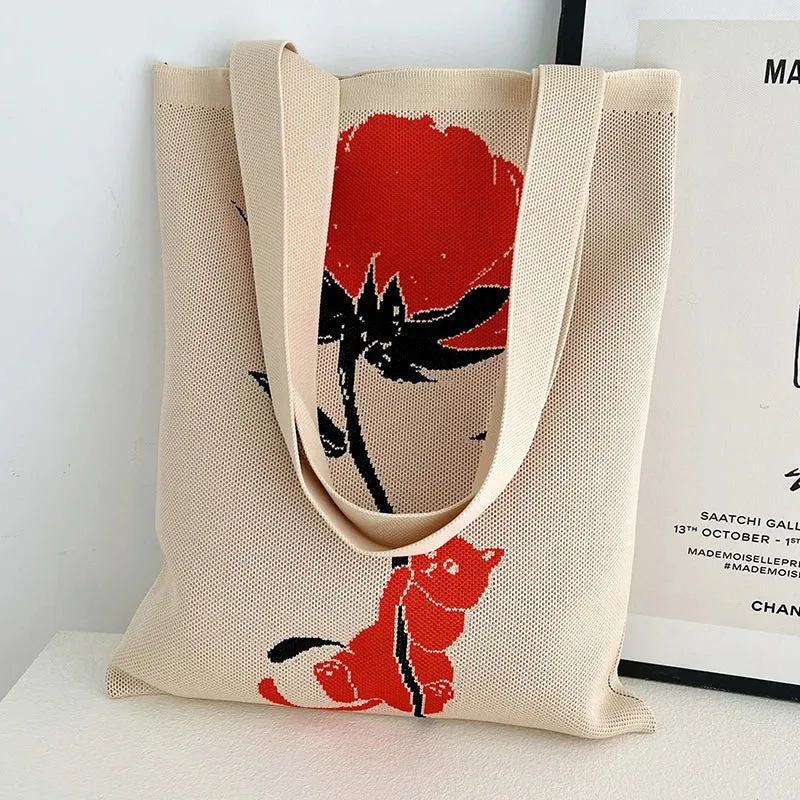 Chic Printed Knit Eco Totes - 32 Styles