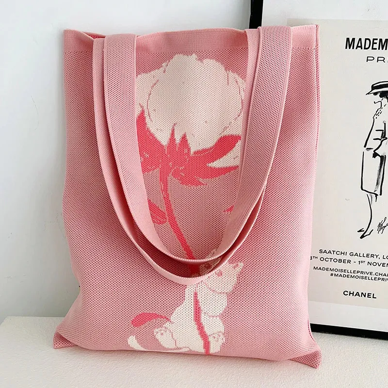 Chic Printed Knit Eco Totes - 32 Styles