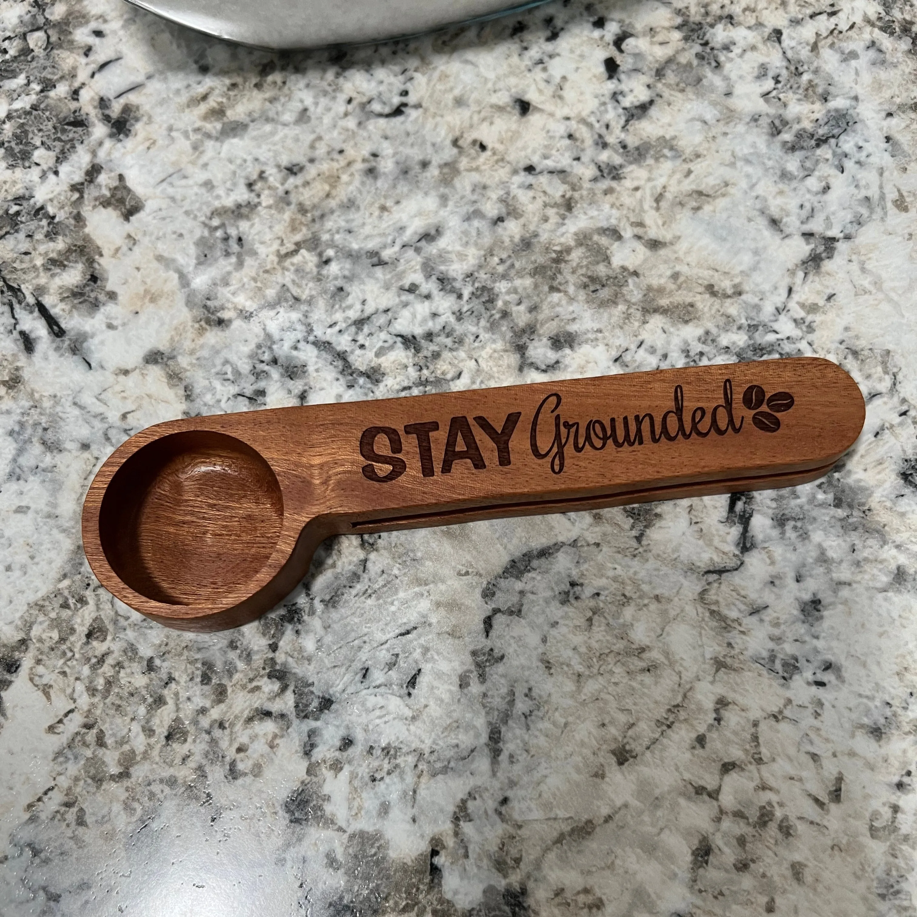 Coffee Measuring Spoon. Coffee Bag Clip. Engraved Wooden Coffee Spoon. Coffee Gift. Stay Grounded Coffee Spoon. My Cup Overflows Spoon.