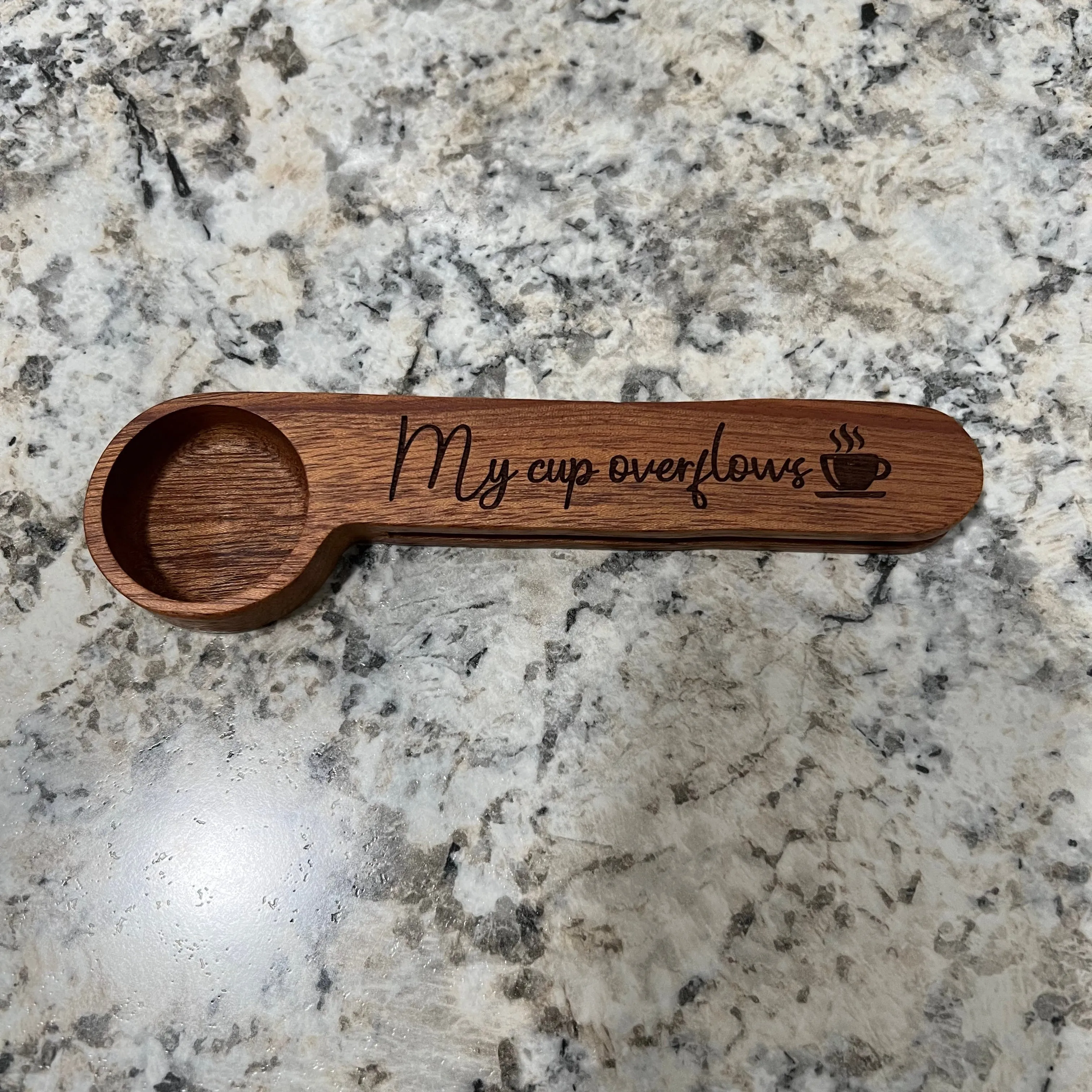 Coffee Measuring Spoon. Coffee Bag Clip. Engraved Wooden Coffee Spoon. Coffee Gift. Stay Grounded Coffee Spoon. My Cup Overflows Spoon.