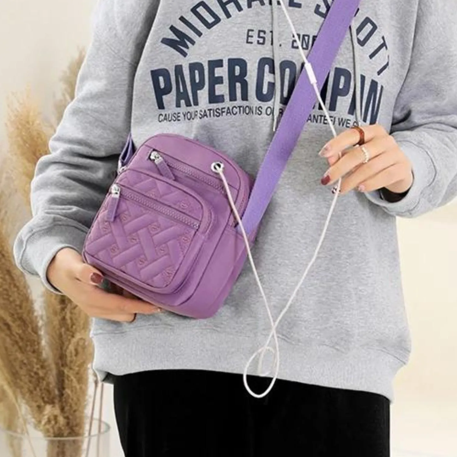 Compact Quilted Crossbody Bag