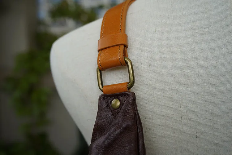 Cool Women's Chest Sling Bag Brown Leather Shoulder Bag