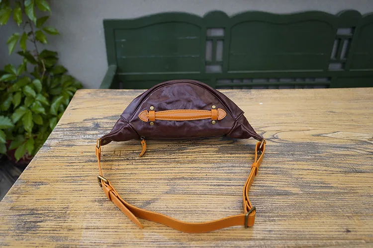 Cool Women's Chest Sling Bag Brown Leather Shoulder Bag