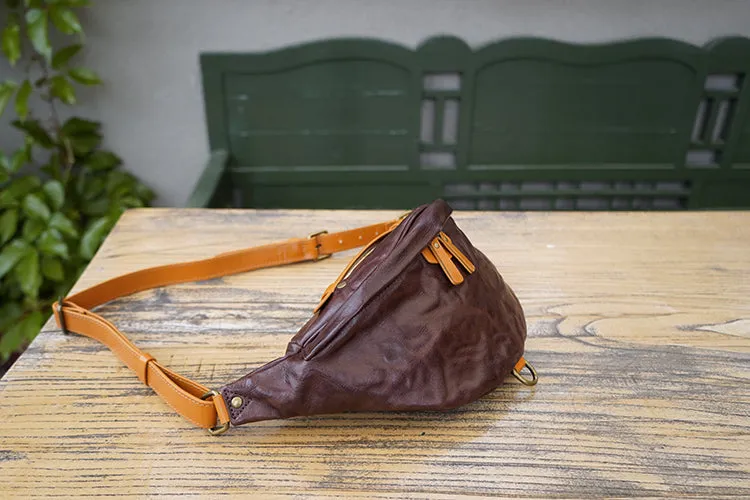 Cool Women's Chest Sling Bag Brown Leather Shoulder Bag